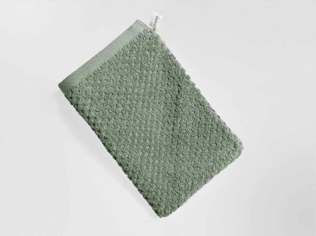 Washandjes dots stone green 15x22 - 4 st