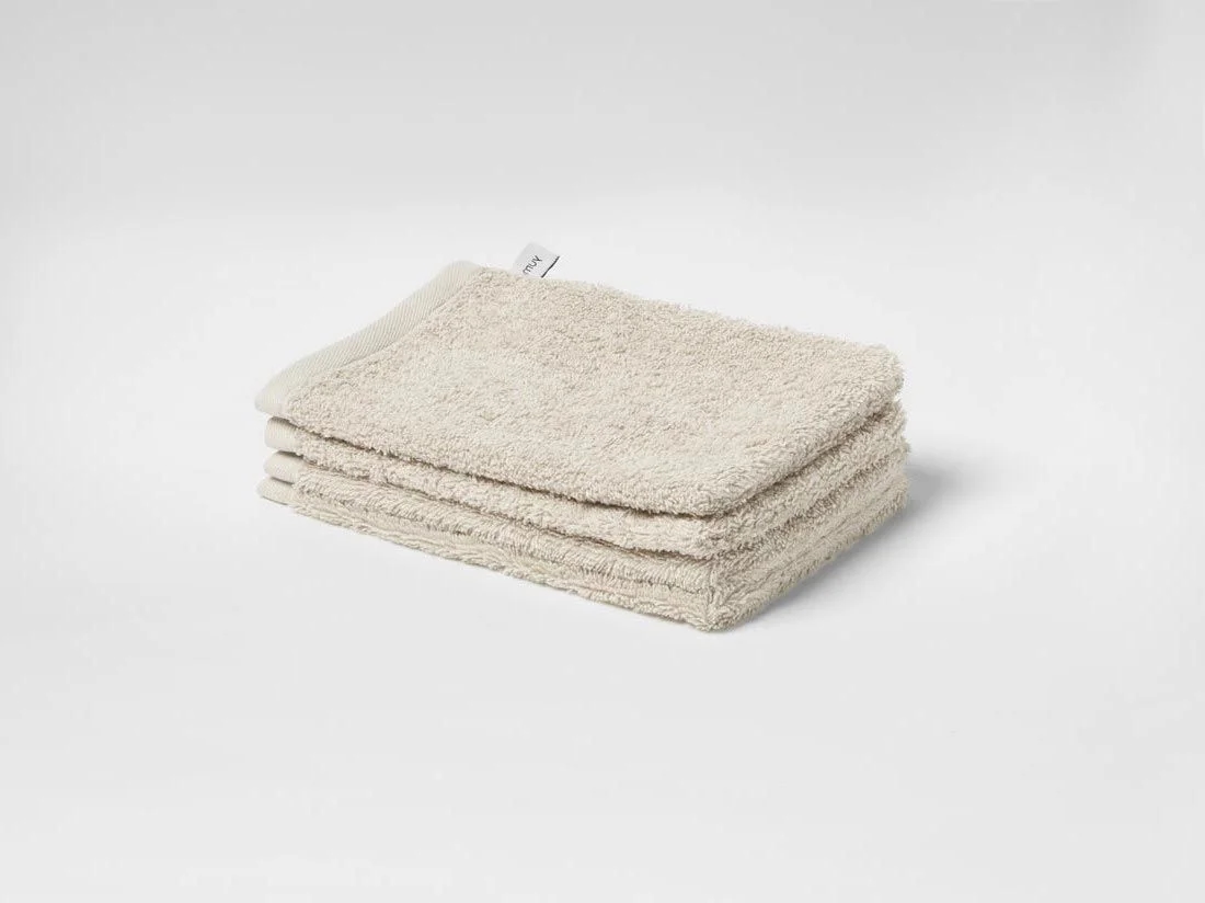 Washandjes terry white sand 15x22 - 4 st