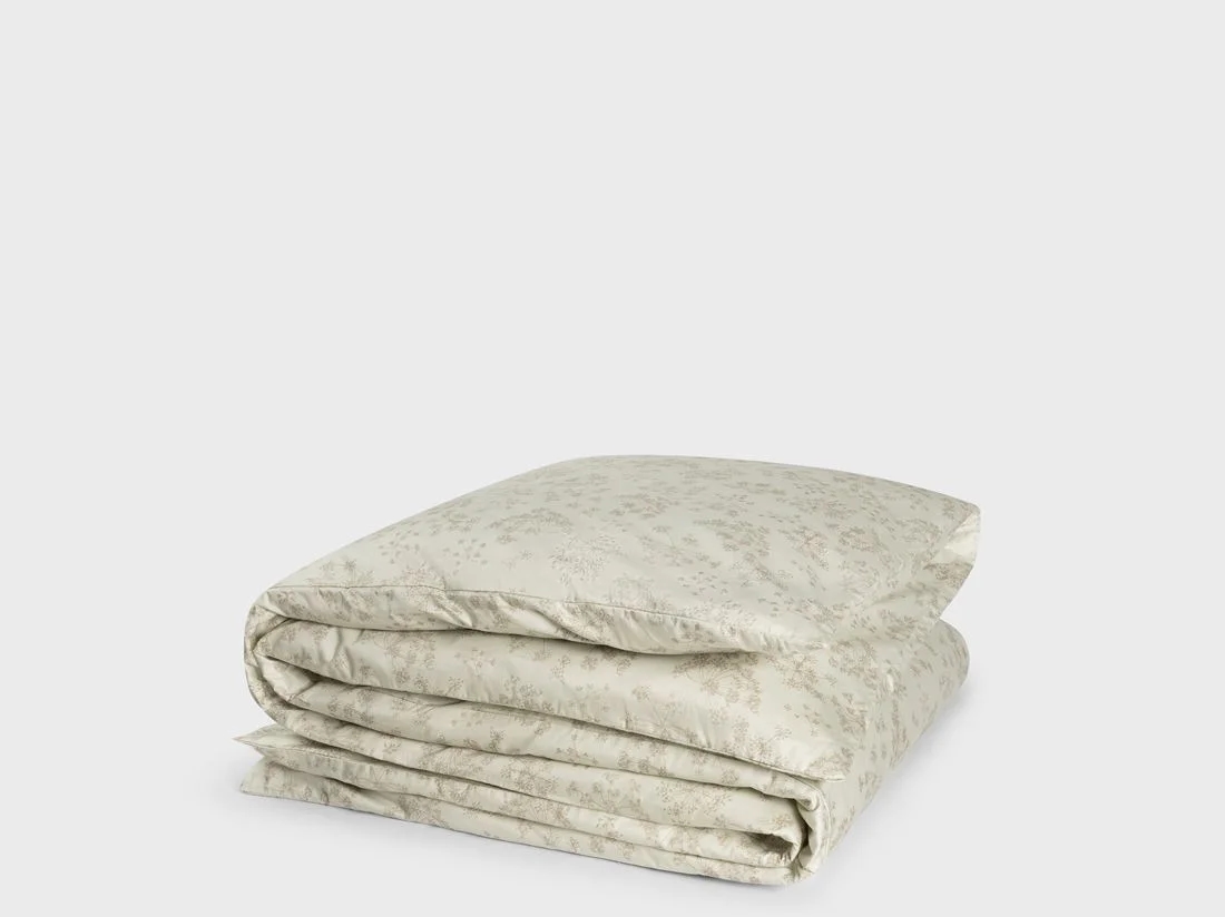 Dekbedovertrek katoensatijn natural bloom 140x200