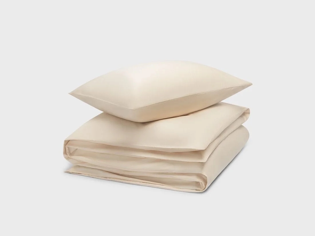 Dekbedovertrek katoen satijn almond milk