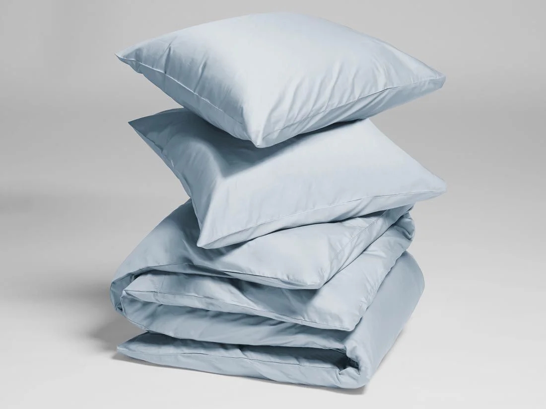 Dekbedovertrek katoen satijn sky blue