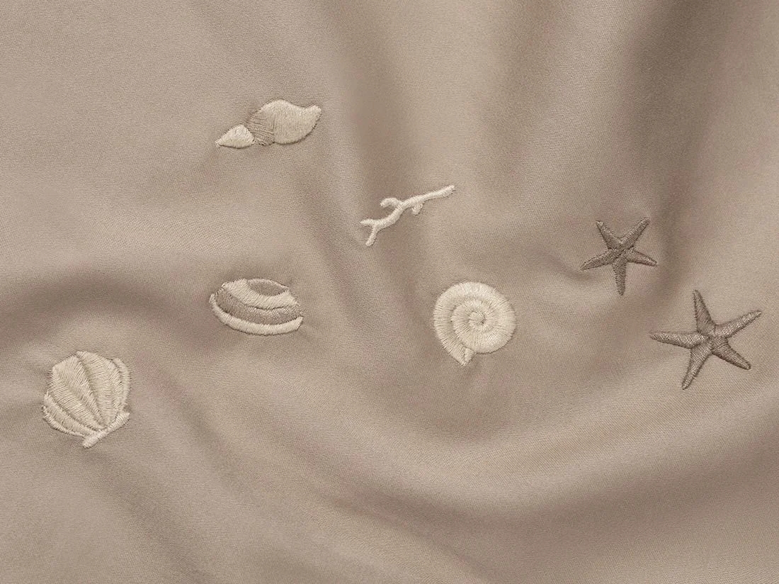 Dekbedovertrek katoen satijn warm taupe seashell