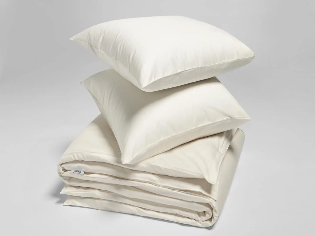 Dekbedovertrek katoen satijn warm white