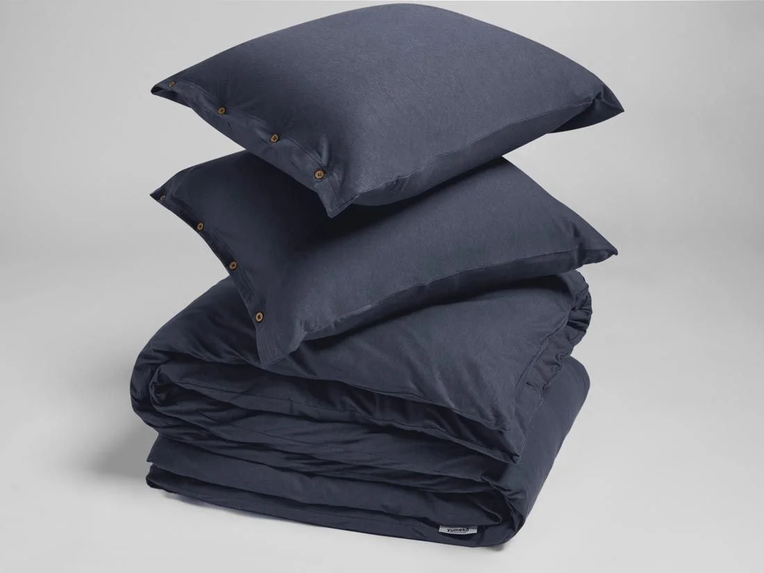 Dekbedovertrek jersey indigo blue