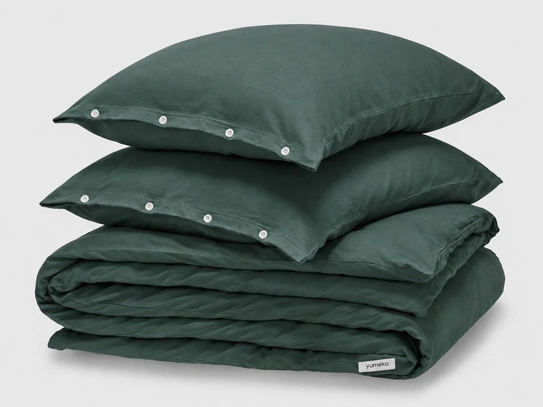 Dekbedovertrek jersey pine green