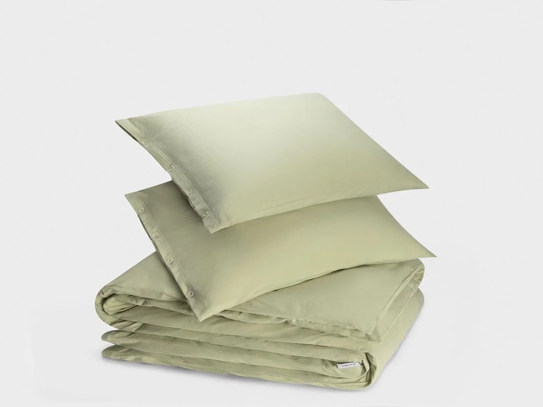 Dekbedovertrek jersey pistachio green 200x220 + 2/60x70