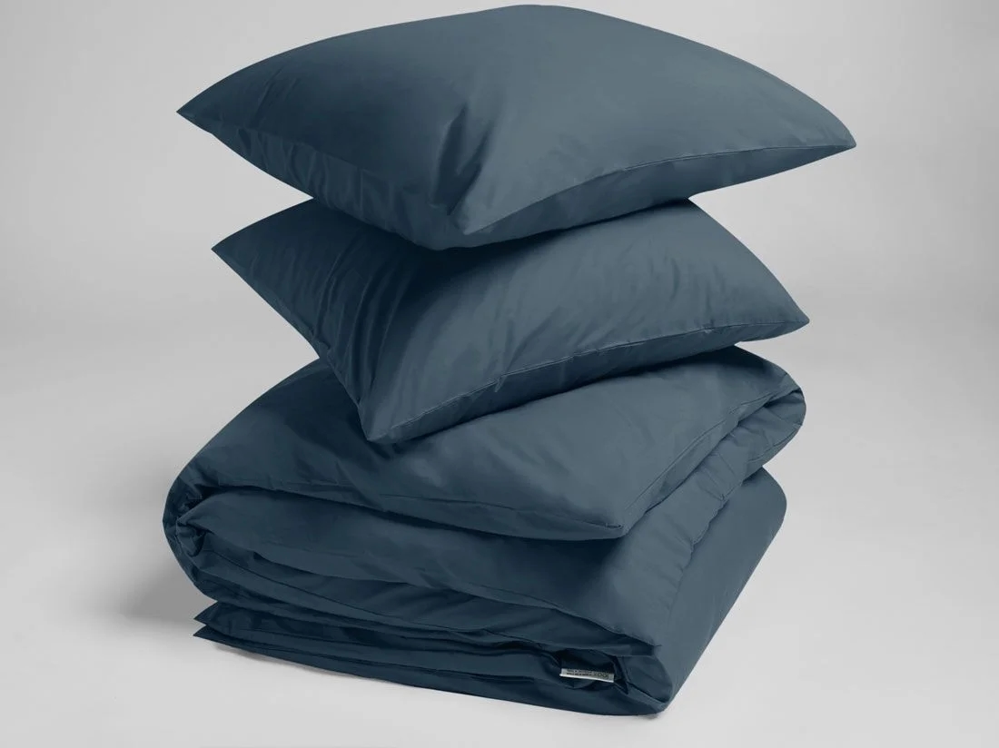 Dekbedovertrek percal katoen blue