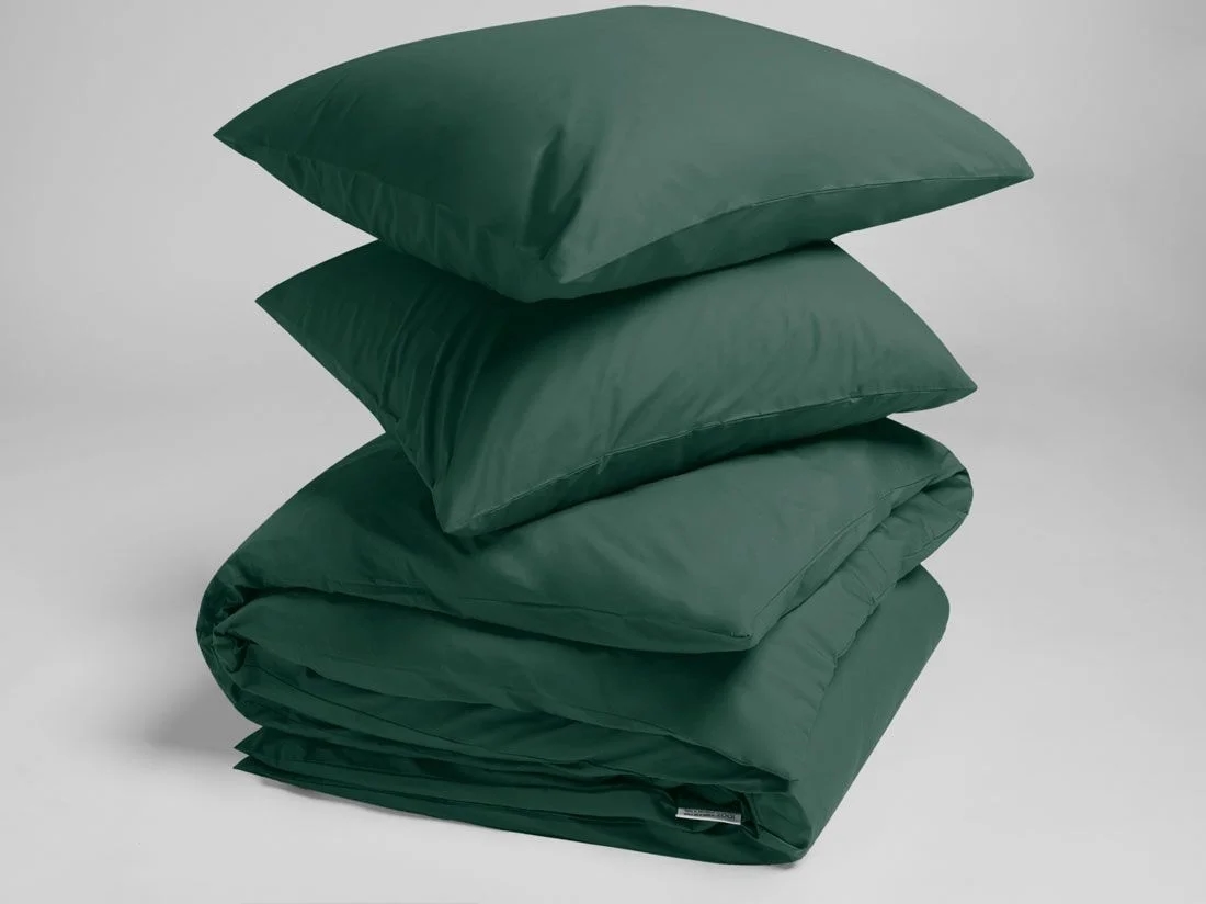 Dekbedovertrek percal katoen forest green