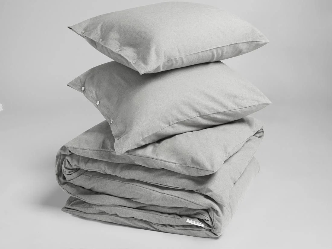 Dekbedovertrek flanel light grey 200x220 + 2/60x70