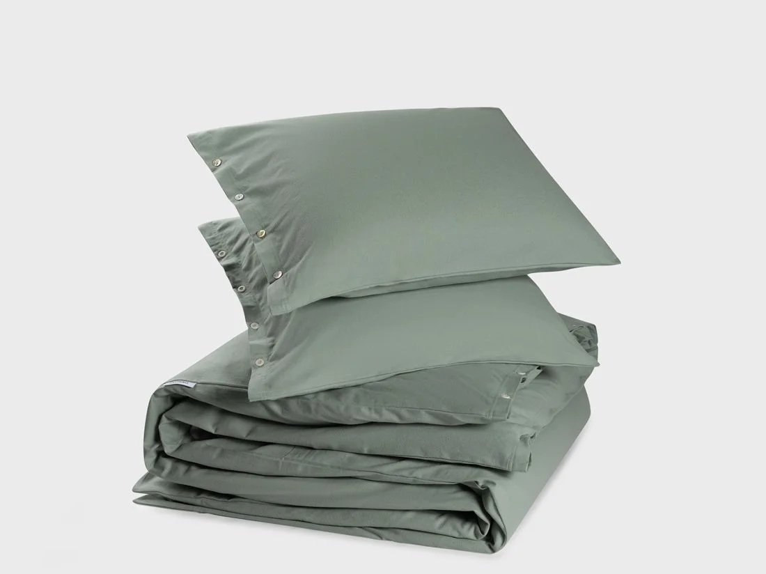 Dekbedovertrek flanel pale green