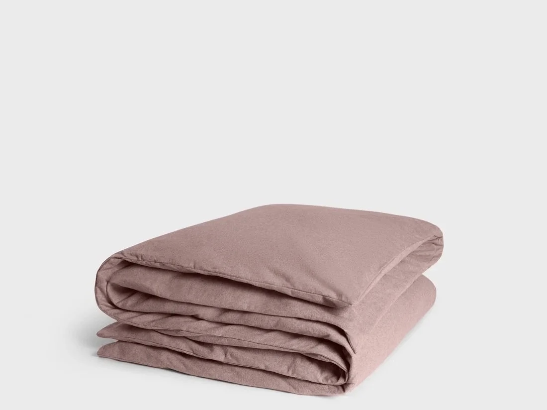 Dekbedovertrek flanel mauve chambray - zonder slopen