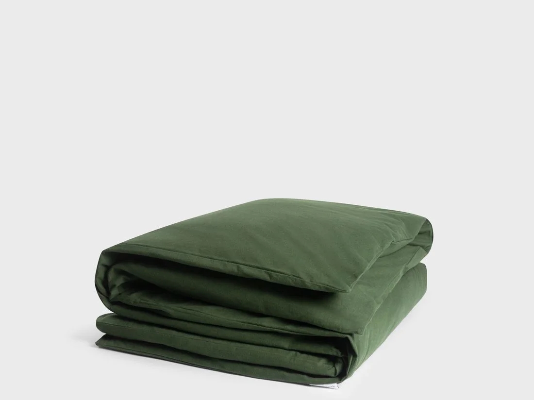 Dekbedovertrek flanel moss green - zonder slopen