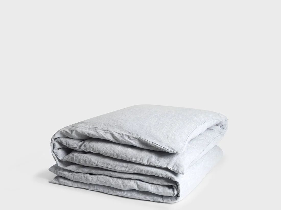 Dekbedovertrek gewassen linnen blue chambray 240x220