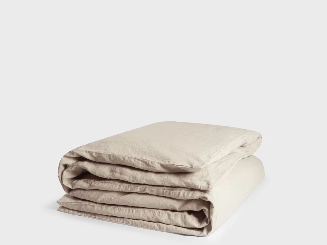 Dekbedovertrek gewassen linnen natural - zonder slopen
