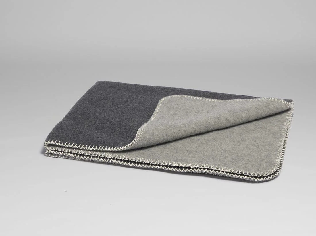 Merinowollen deken charcoal 150x220