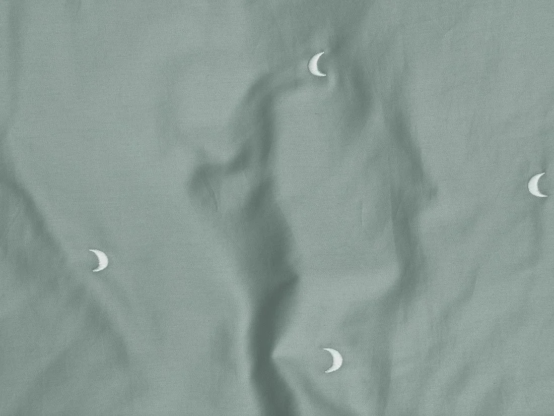 Dekbedovertrek katoen satijn sea green moon