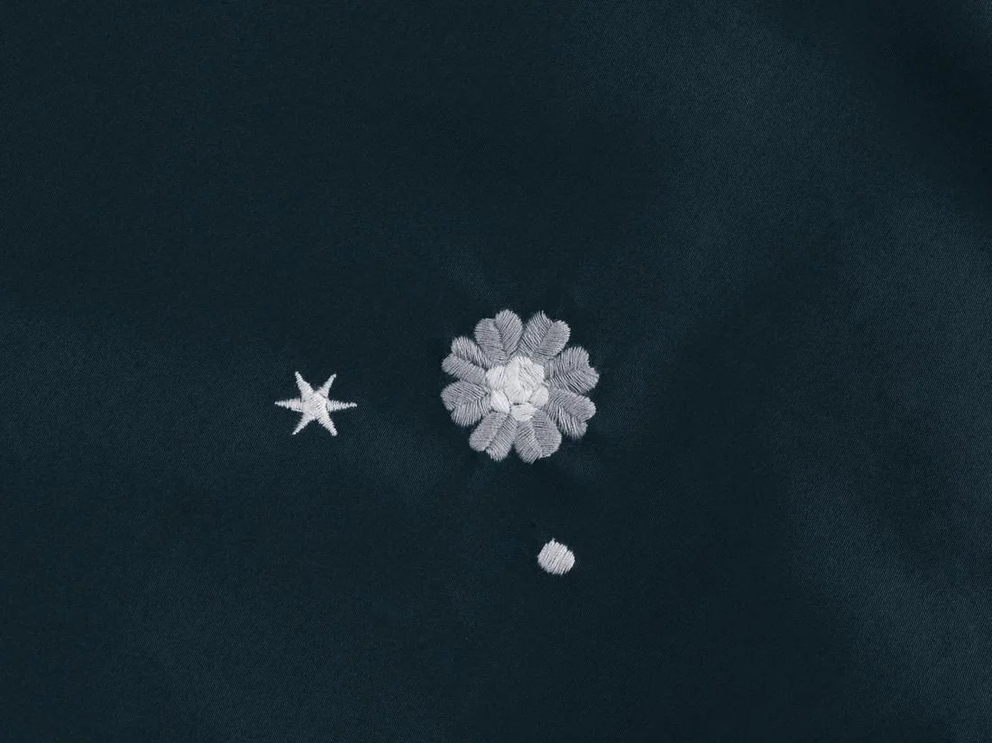 Dekbedovertrek katoen satijn blueberry starry flow