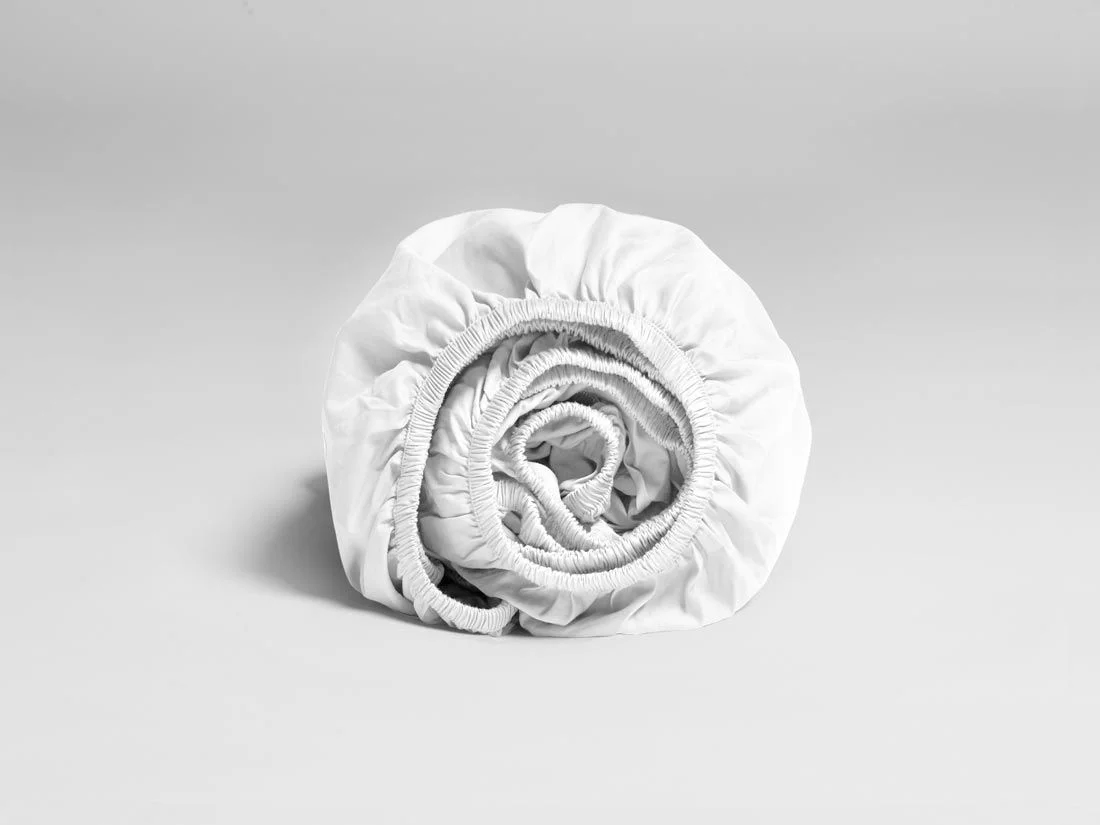 Hoeslaken topper katoen satijn pure white