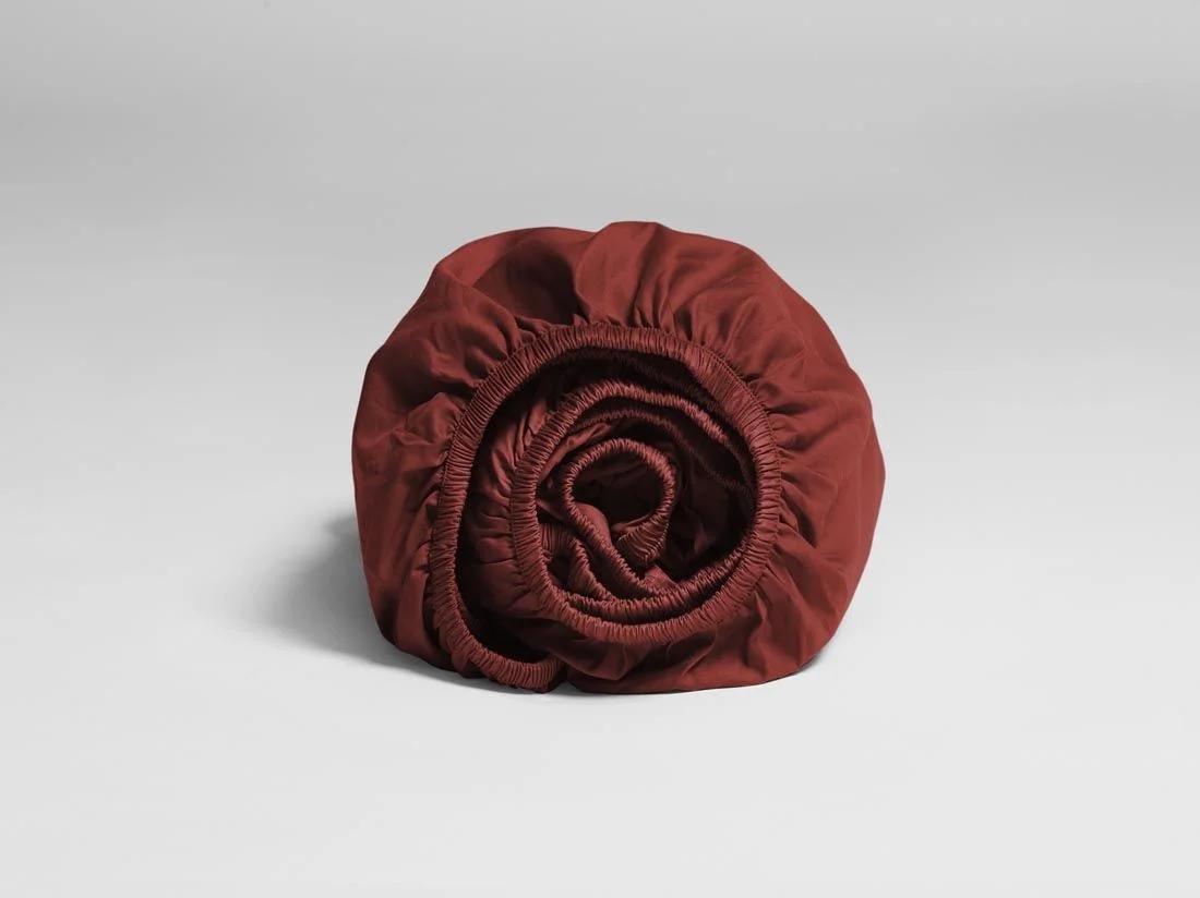 Hoeslaken katoen satijn radiant red