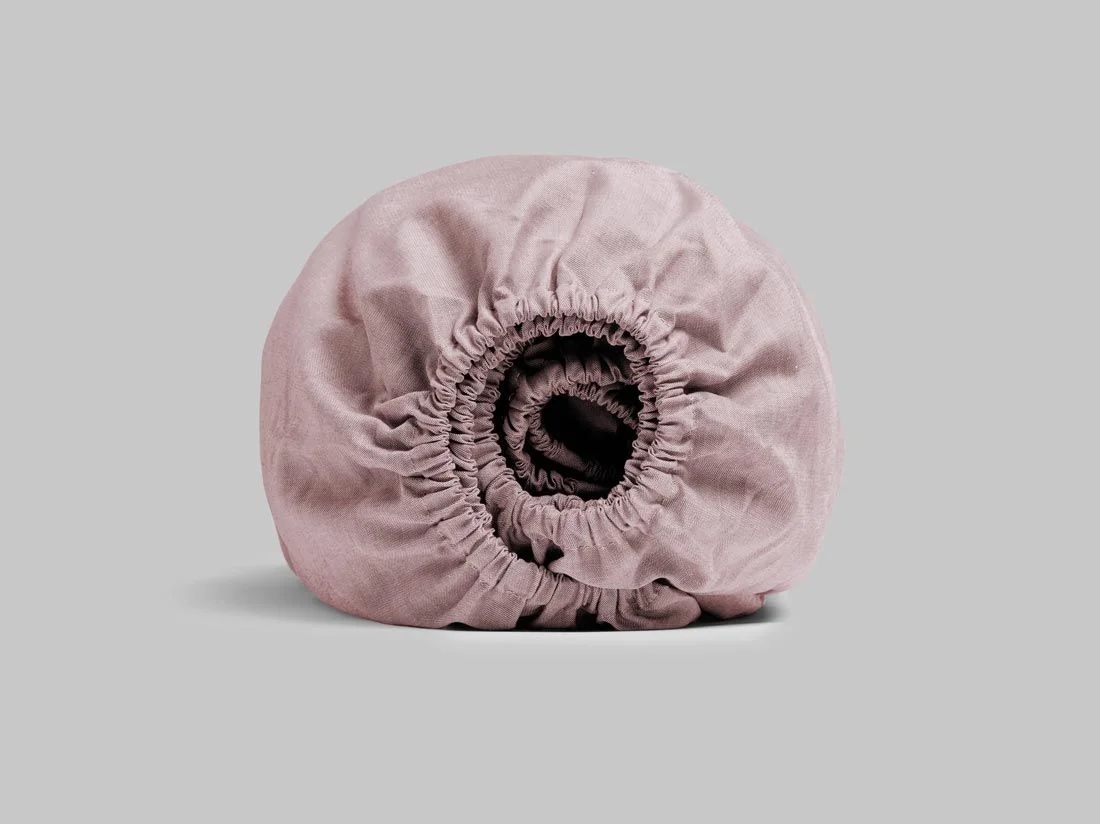 Hoeslaken katoen Tencel™ rose chambray 160x200x30