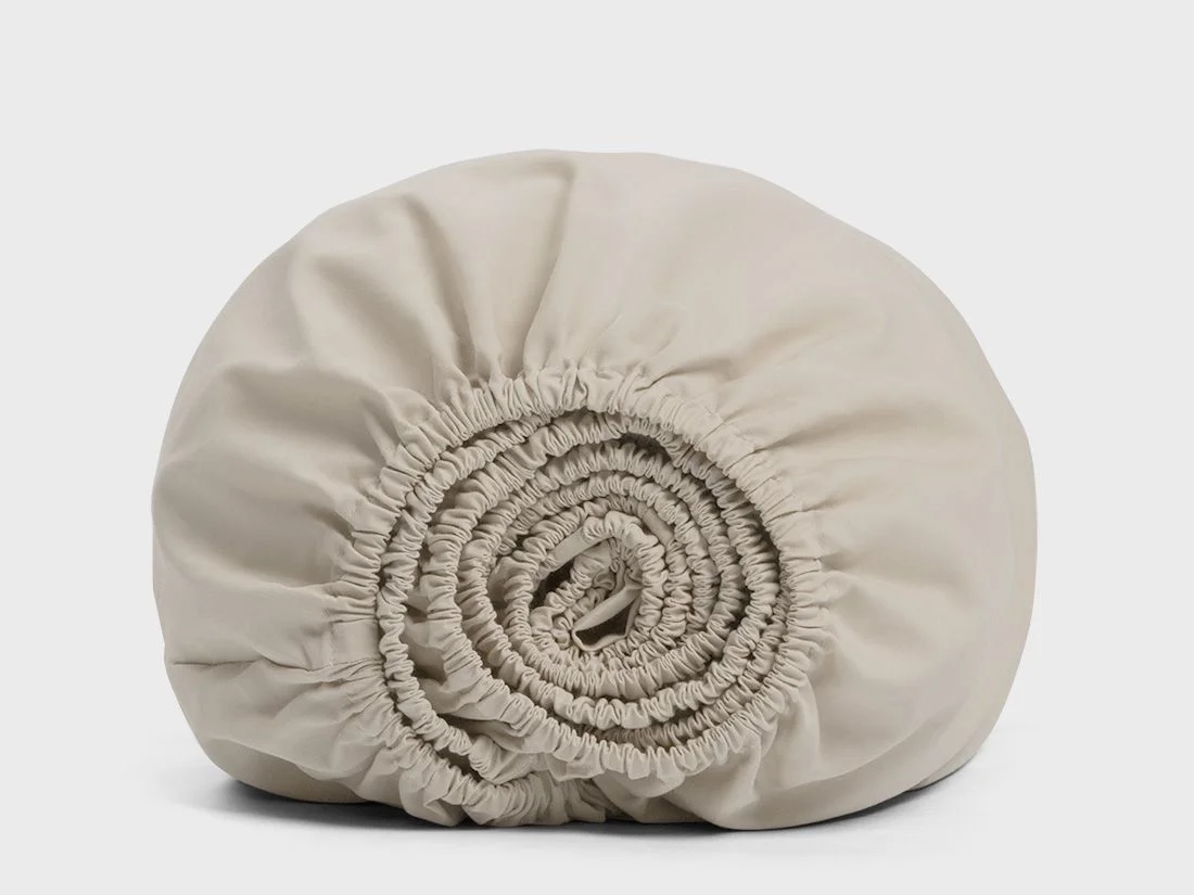 Hoeslaken katoen TENCELâ„¢ sandy taupe