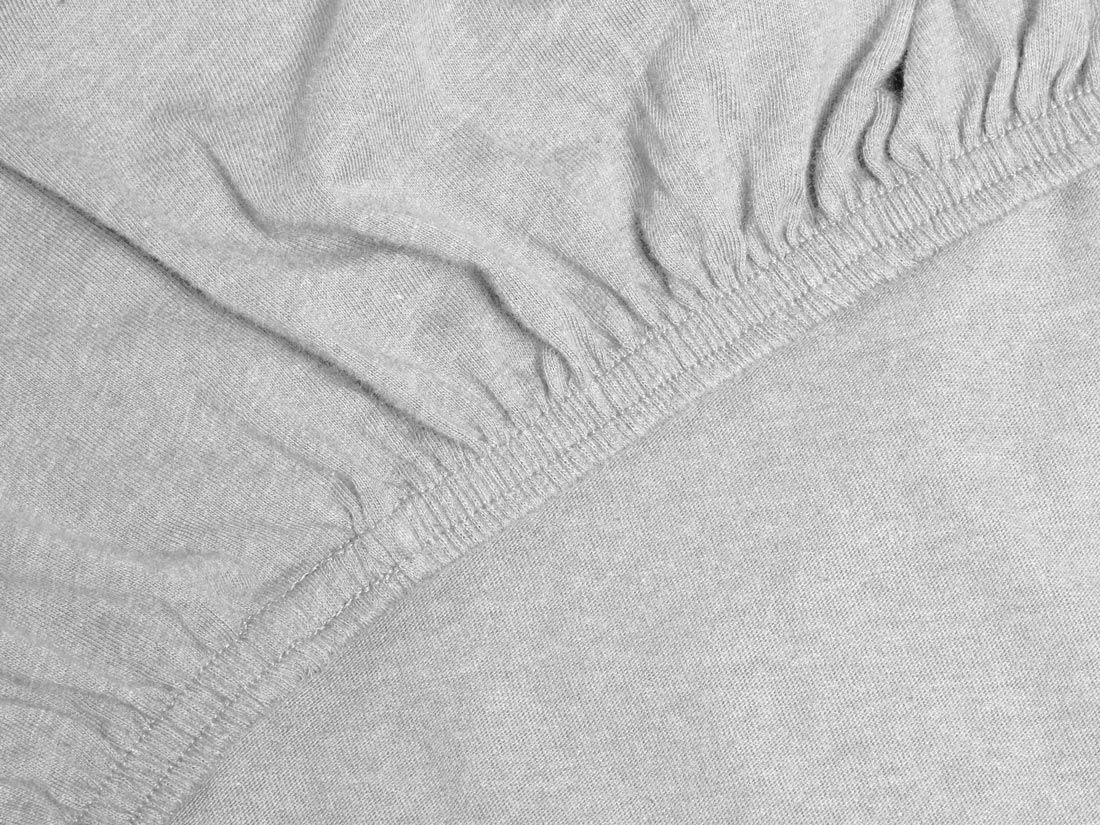 Hoeslaken jersey white grey