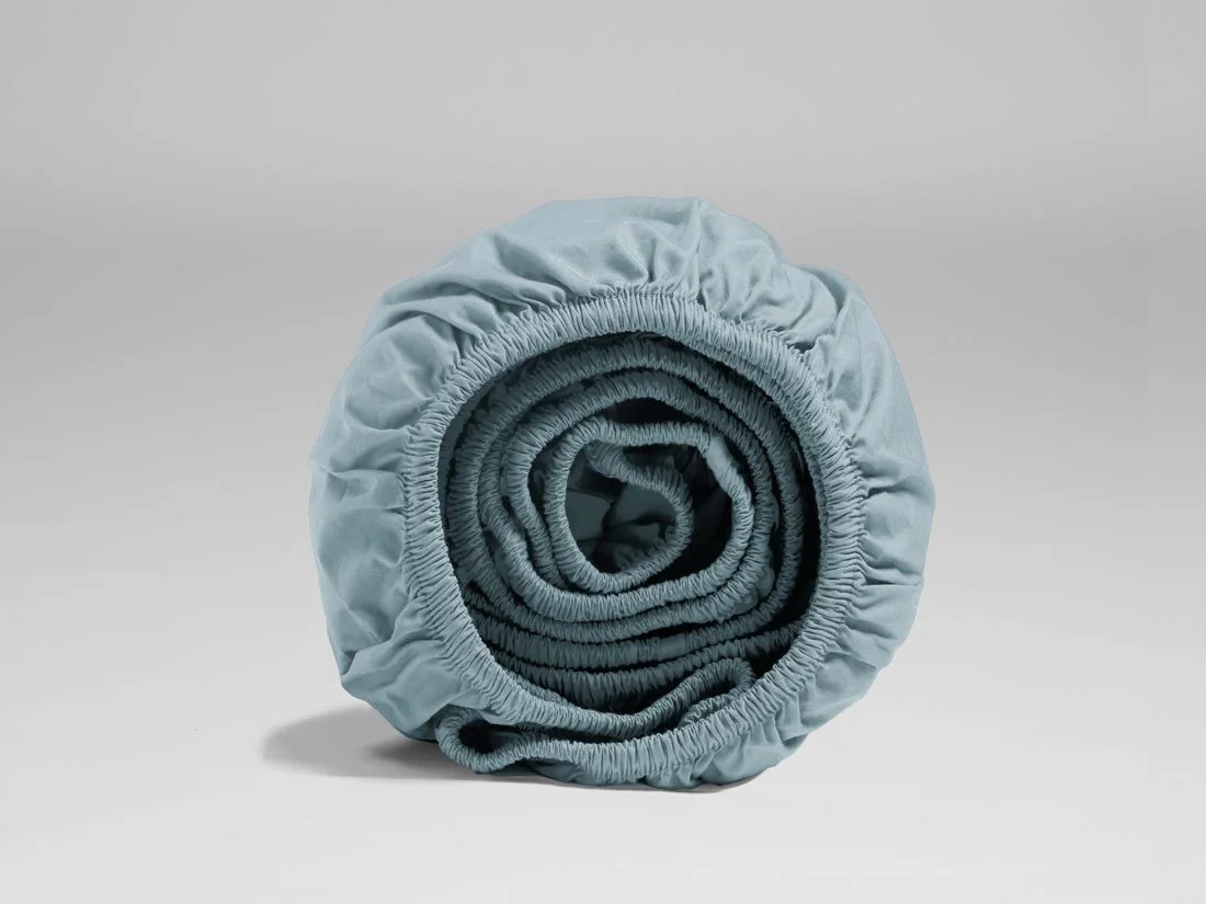 Hoeslaken percal katoen petrol blue