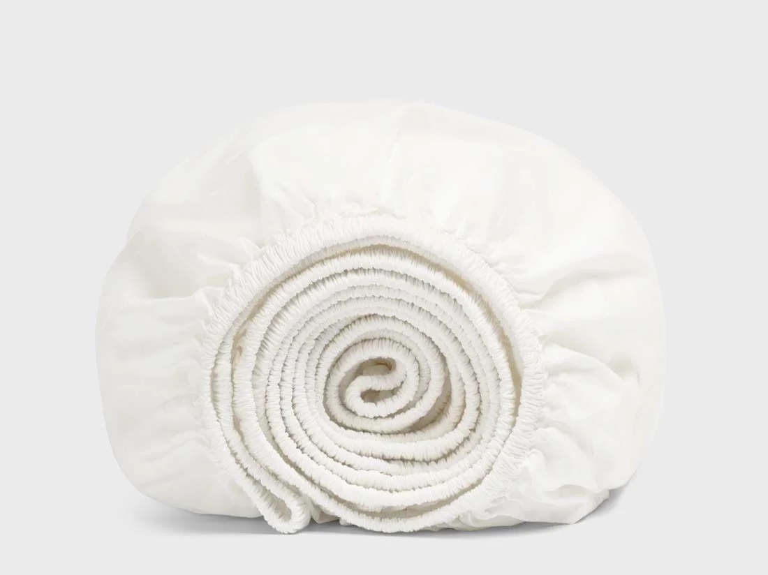 Hoeslaken percal katoen blissful white