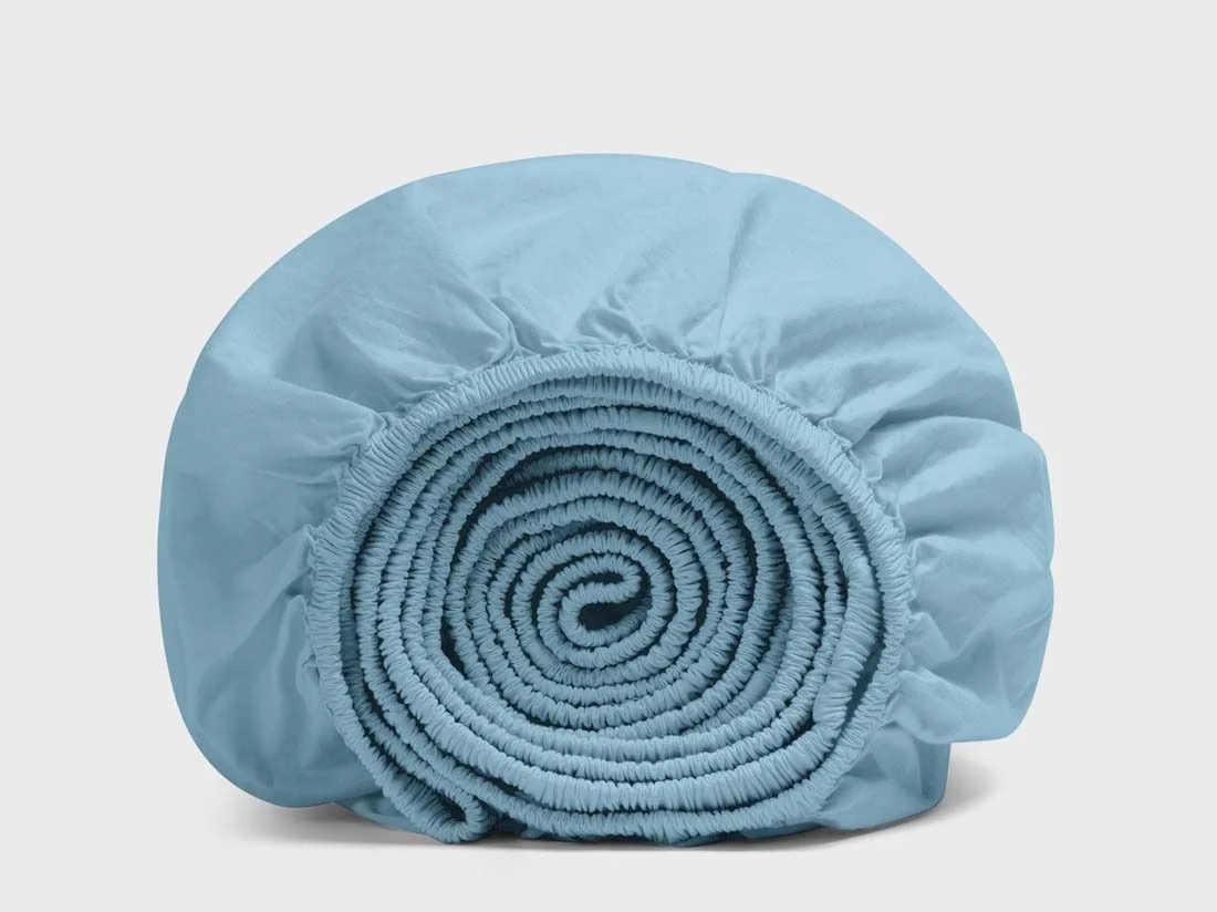 Hoeslaken percal katoen blue lagoon