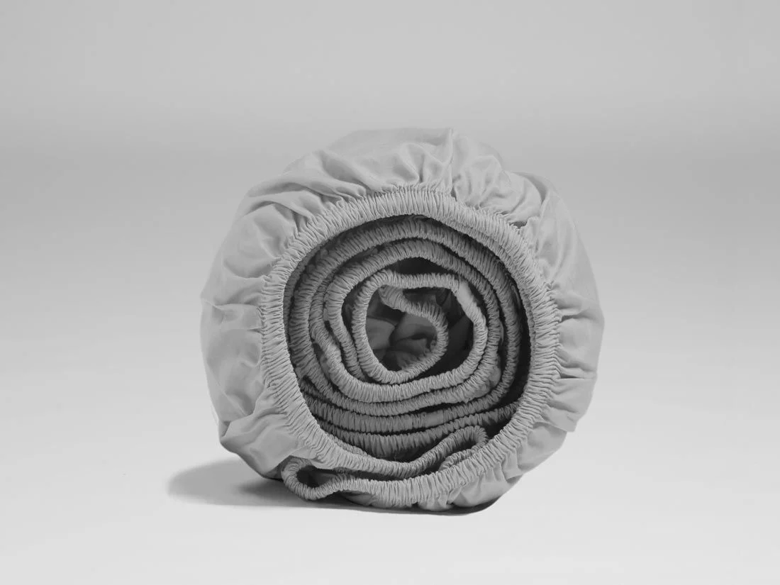 Hoeslaken percal katoen misty grey