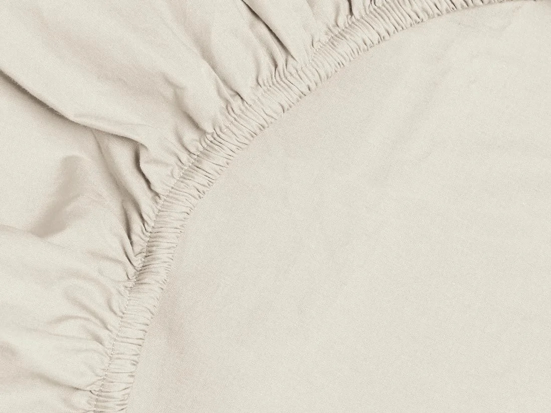 Hoeslaken topper percal katoen white sand