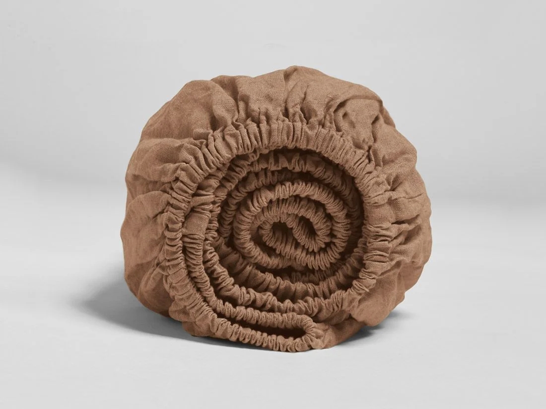 Hoeslaken gewassen linnen hazel 180x200x30