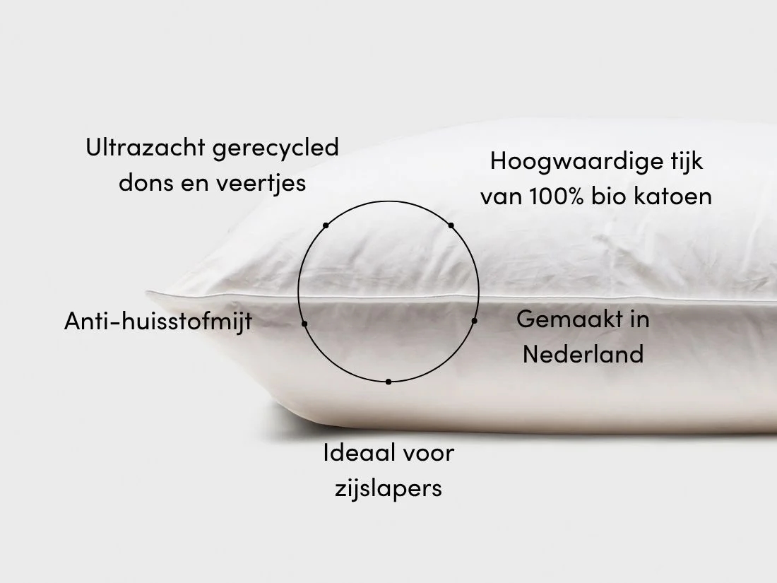 Kussen gerecycled dons 40x80 zacht