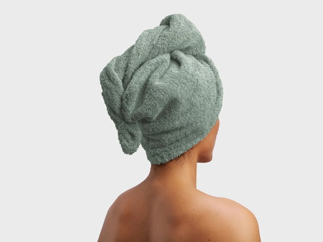Haarhanddoek terry sea green