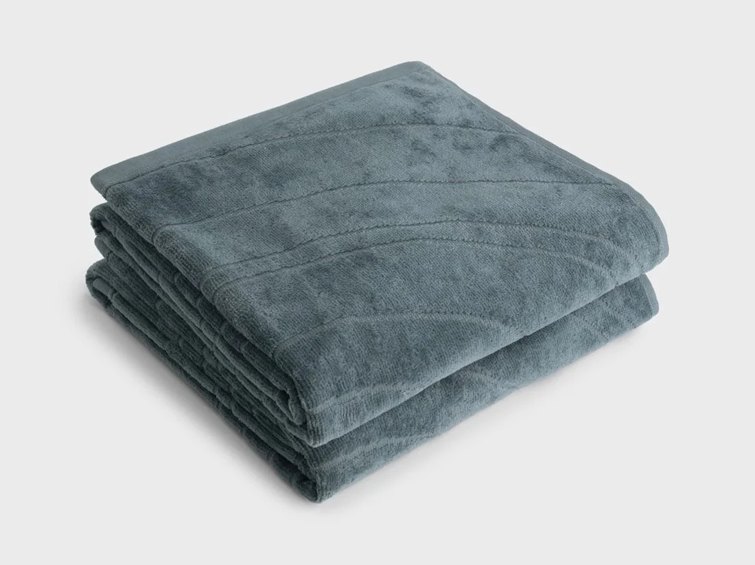 Handdoeken velours pebble blue 50x100