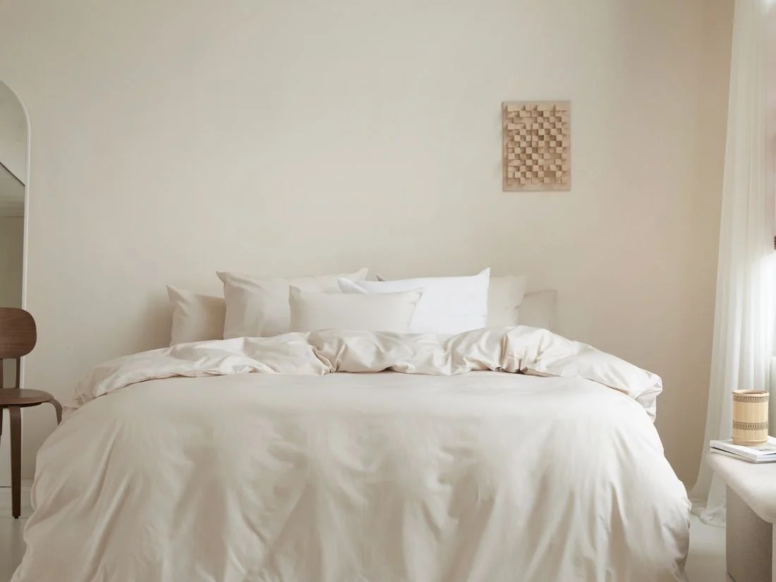 Dekbedovertrek katoen TENCELâ„¢ latte chambray