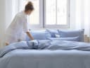 Kussensloop katoen TENCEL™ blue chambray