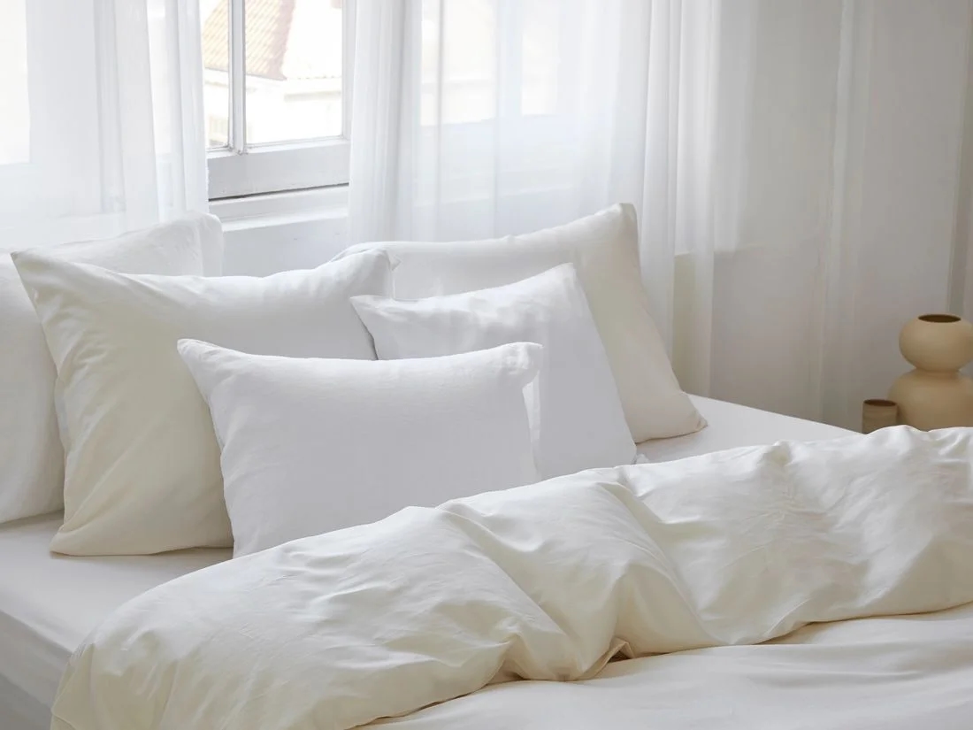 Kussensloop katoen satijn pure white 50x60