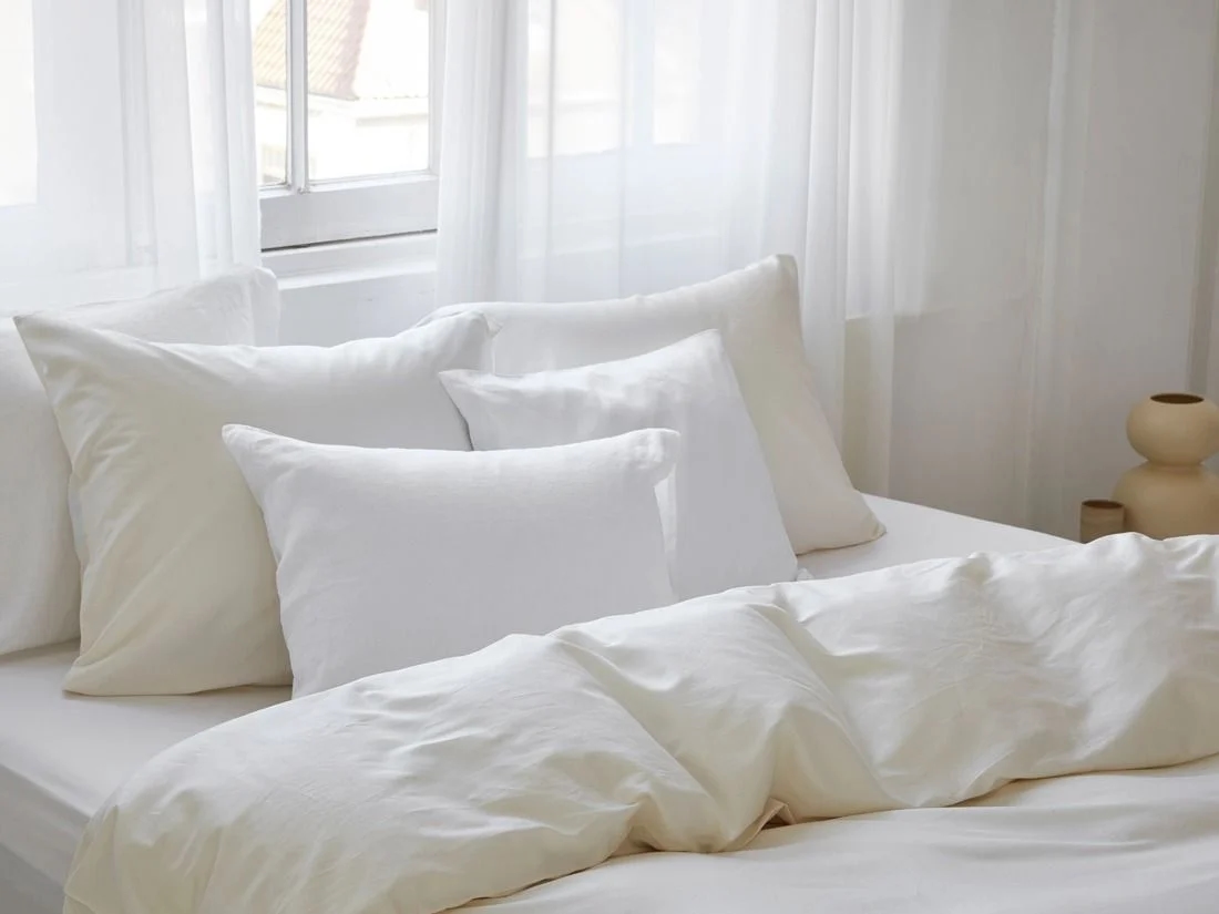 Dekbedovertrek katoen satijn natural - zonder slopen