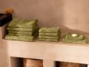 Washandjes terry olive green 15x22 - 4 st