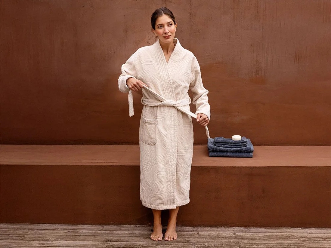 Badjas velours soft sand