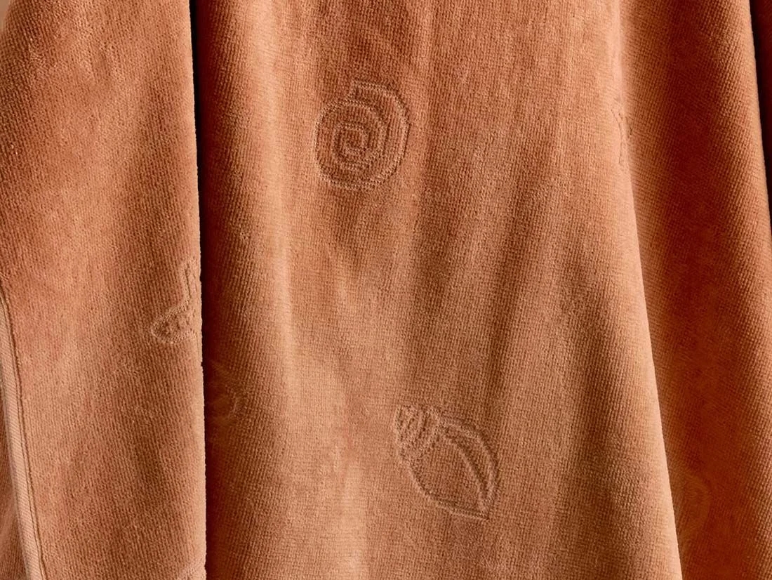 Strandlaken velours seashell terracotta 86x140
