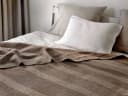 Merinowollen deken stripe brown/chestnut 150x220