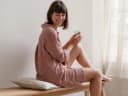 Blousejurk gewassen linnen wafel blush rose
