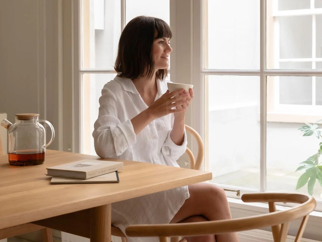 Blousejurk gewassen linnen wafel pure white S