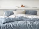 Kussensloop gewassen linnen dusk blue