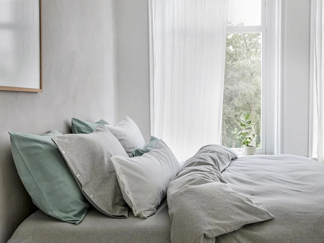 Dekbedovertrek flanel light grey