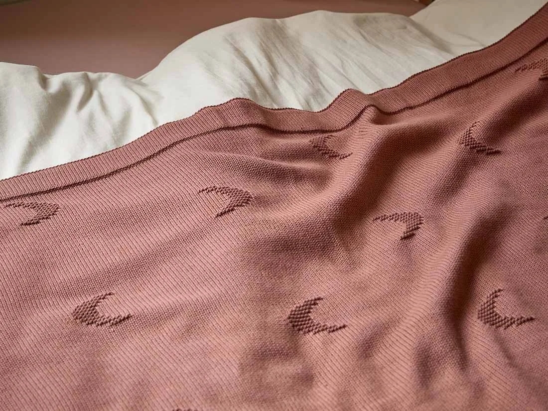 Kinderdeken katoen moon blush rose 100x150