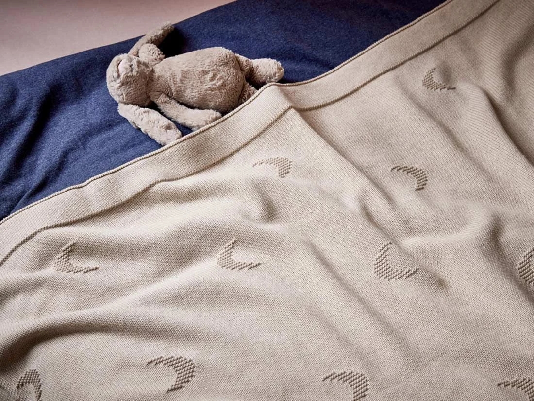 Kinderdeken katoen moon oat melange 100x150