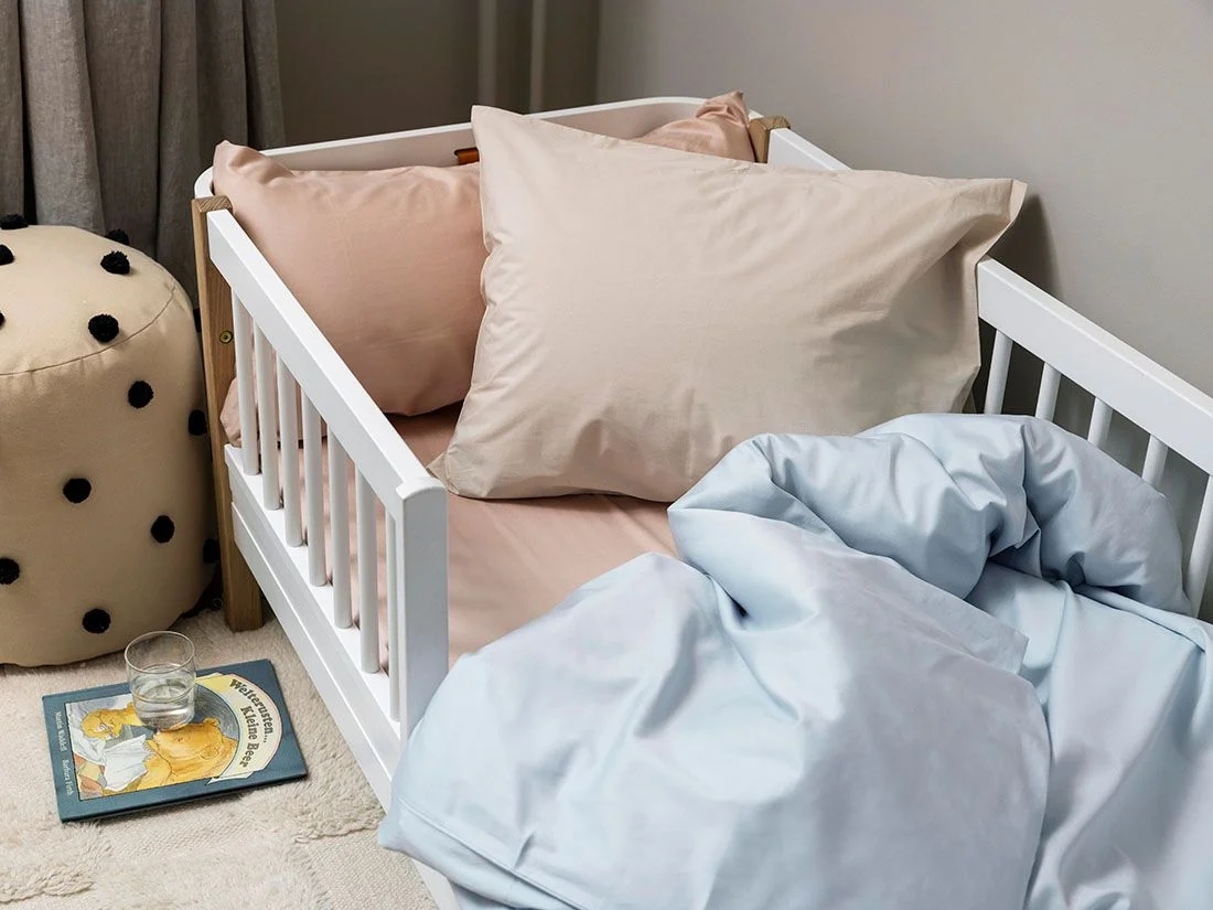 Kinderdekbedovertrek katoen satijn sky blue